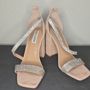 Steve Madden Varali Sparkly Taupe Heels Size 8.5